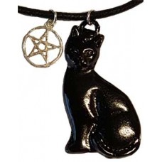 Black Cat & Pentagram amulet