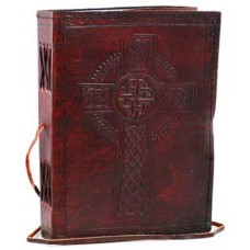 Celtic Cross leather blank book w/ cord