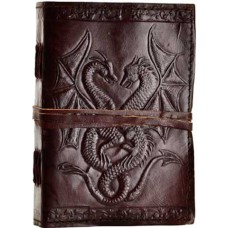 Double Dragon leather blank book w/ cord