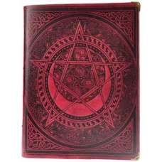 Pentagram Red leather book of shadows