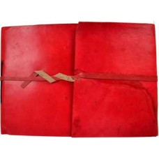 Red scroll Leather sketchbook w/ cord
