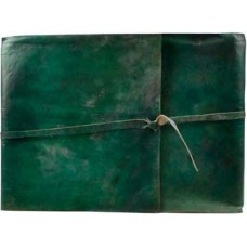 Green Scroll leather sketchbook w/ cord