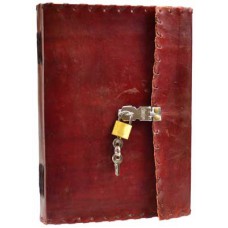 1842 Poetry leather blank book w/ key