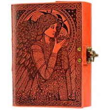 Angels leather blank book w/ latch