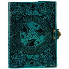 Blue Celtic leather blank book w/ latch