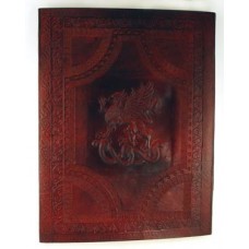 Fighting Griffin leather blank book w/ latch