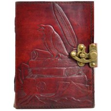 Raven leather blank book w/ latch