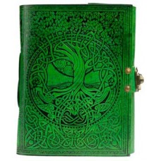 Green Tree of Life. river of Knowledge leather w/ latch 5