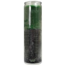 2 Color 7-day Green/ Black jar candle
