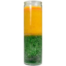2 Color 7-day Gold/ Green jar candle