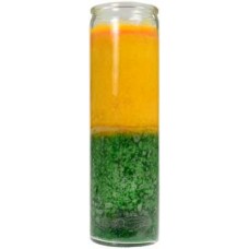 2 Color 7-day Gold/ Green jar candle