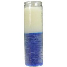 2 Color 7-day White/ Blue jar candle