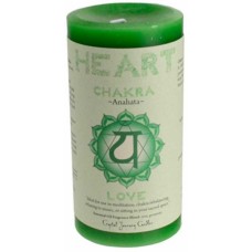 Heart Chakra pillar candle 3