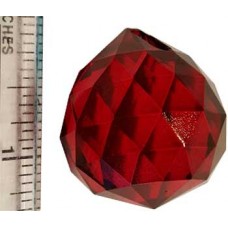 30 mm Red faceted crystal ball