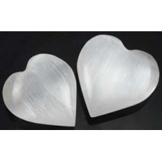 White Selenite heart  1 1/4