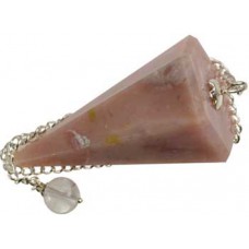 6 sided Pink Opal pendulum