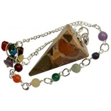 Leopard Skin 7 Chakra 6 sided pendulum