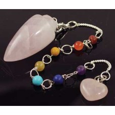 Rose Quartz 7 Chakra pendulum