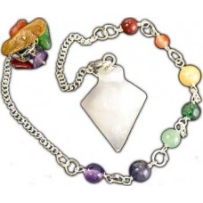 Selenite 7 Chakra pendulum