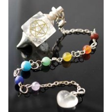 Clear Quartz Chakra Pentagram pendulum