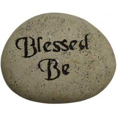 Blessed Be engraved stone pebble 2 3/4