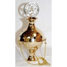 Pentagram Crowned hanging brass censer