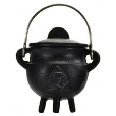 Triquetra Cast Iron Cauldron w/Lid 2 3/4