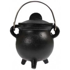 Plain cast iron cauldron  w/ lid 3