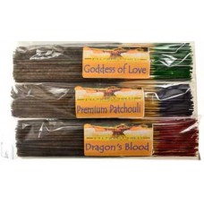 Bulk Pack (90 - 95) Dragons Blood & Sage incense stick flower child (colored tips)