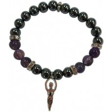 8mm Hematite/ Amethyst with Goddess