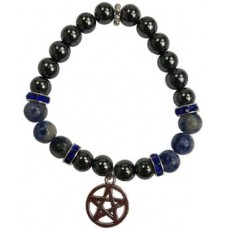 8mm Hematite/ Sodalite with Pentagram