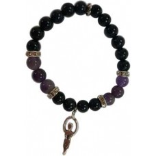 8mm Purple Goldstone/ Amethyst with Goddess