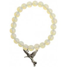 Rainbow Moonstone Protection Angel silver