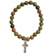 Unakite Faith Cross silver