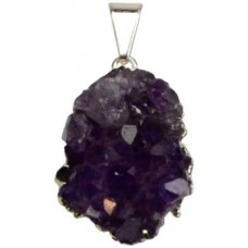 Amethyst Cluster pewter pendant