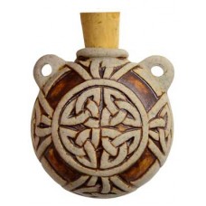 Celtic Knot Raku Oil Bottle