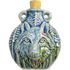 Wolf Raku Oil Bottle