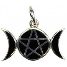 Pentagram Moons sterling silver