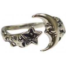 Moon and Star adjustable ring