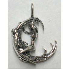 Woman Facing Moon pendant