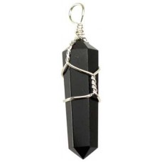 Wire Wrapped Black Obsidian point
