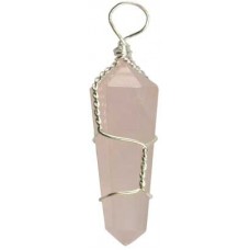 Wire Wrapped Rose Quartz point