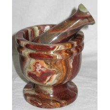 Polished Onyx mortar and pestle set