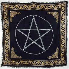 Gold Bordered Pentagram altar cloth 36