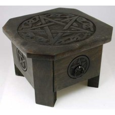 Celtic Pentagram altar table with Drawer 7 1/2