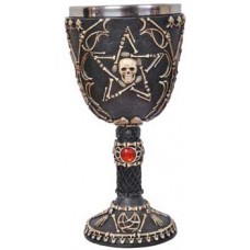 Skull with Pentagram chalice 7 1/2