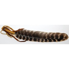 Leather Wrapped smudging feather 12