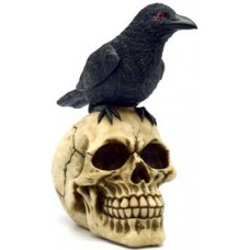 Skull with Raven 6 1/2