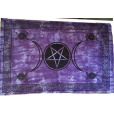 Triple Moon Pentacle Tapestry 60