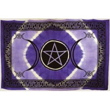 Purple Triple Moon Pentagram Tapestry 72